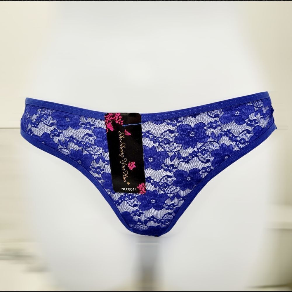 2/$20 Brand New Blue Lace G String T-Back Panties Underwear One Size